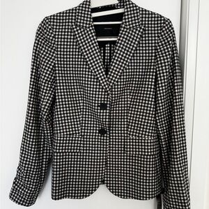 Massimo Dutti Black and White Patterned Blazer
